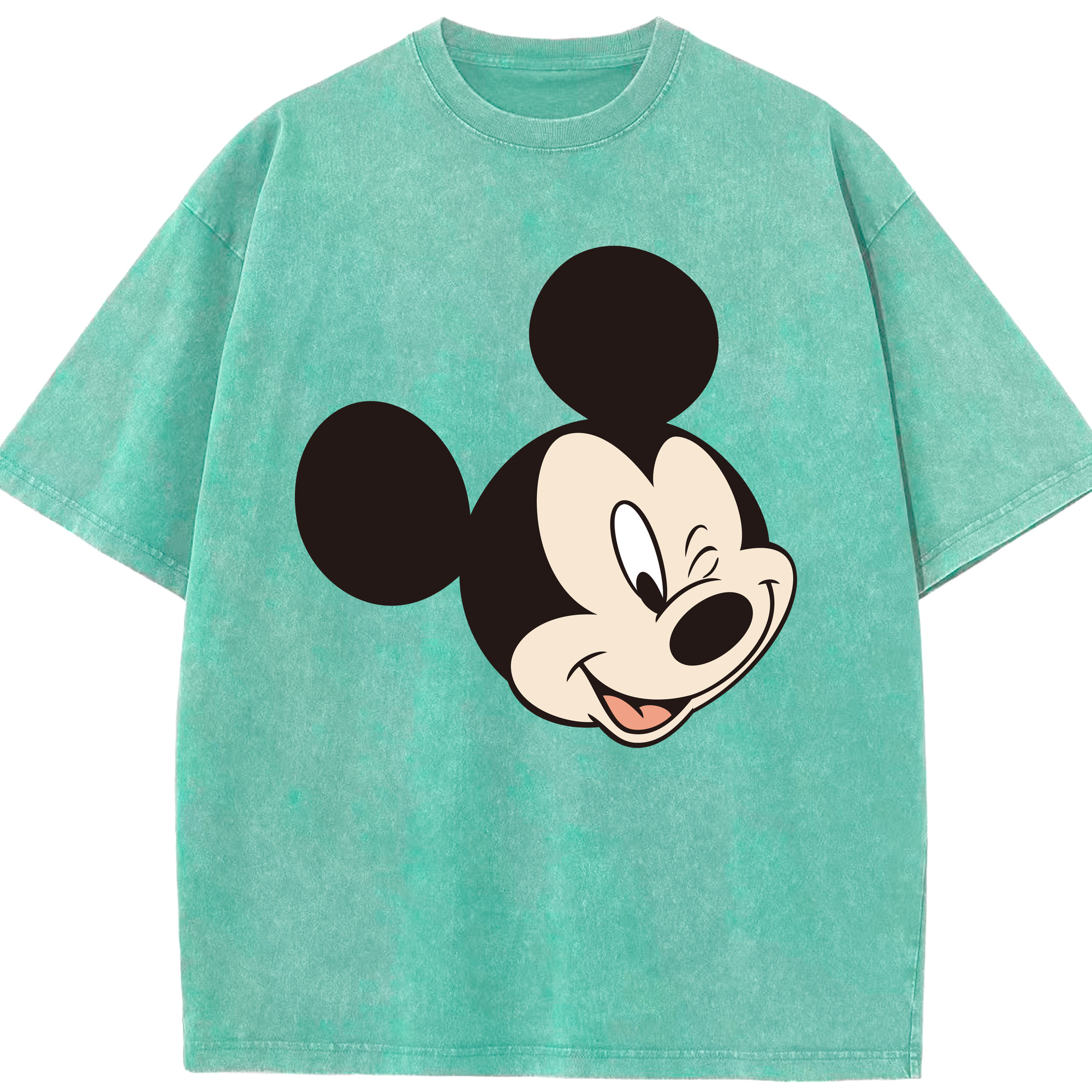 （画像用） ミッキーマウス Mickey Mouse 綿100% ヴィンテージ風 半袖Tシャツ（フロントプリント）